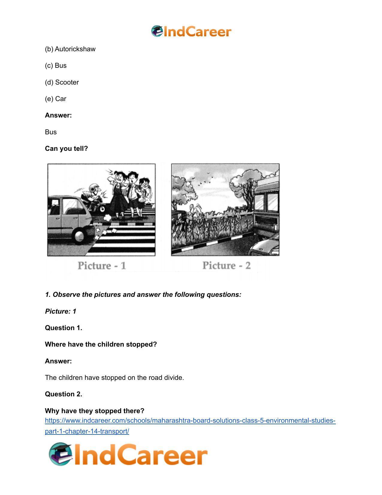 Maharashtra Board Solutions Class 5-Environmental Studies (Part 1): Chapter 14- Transport - Page 17