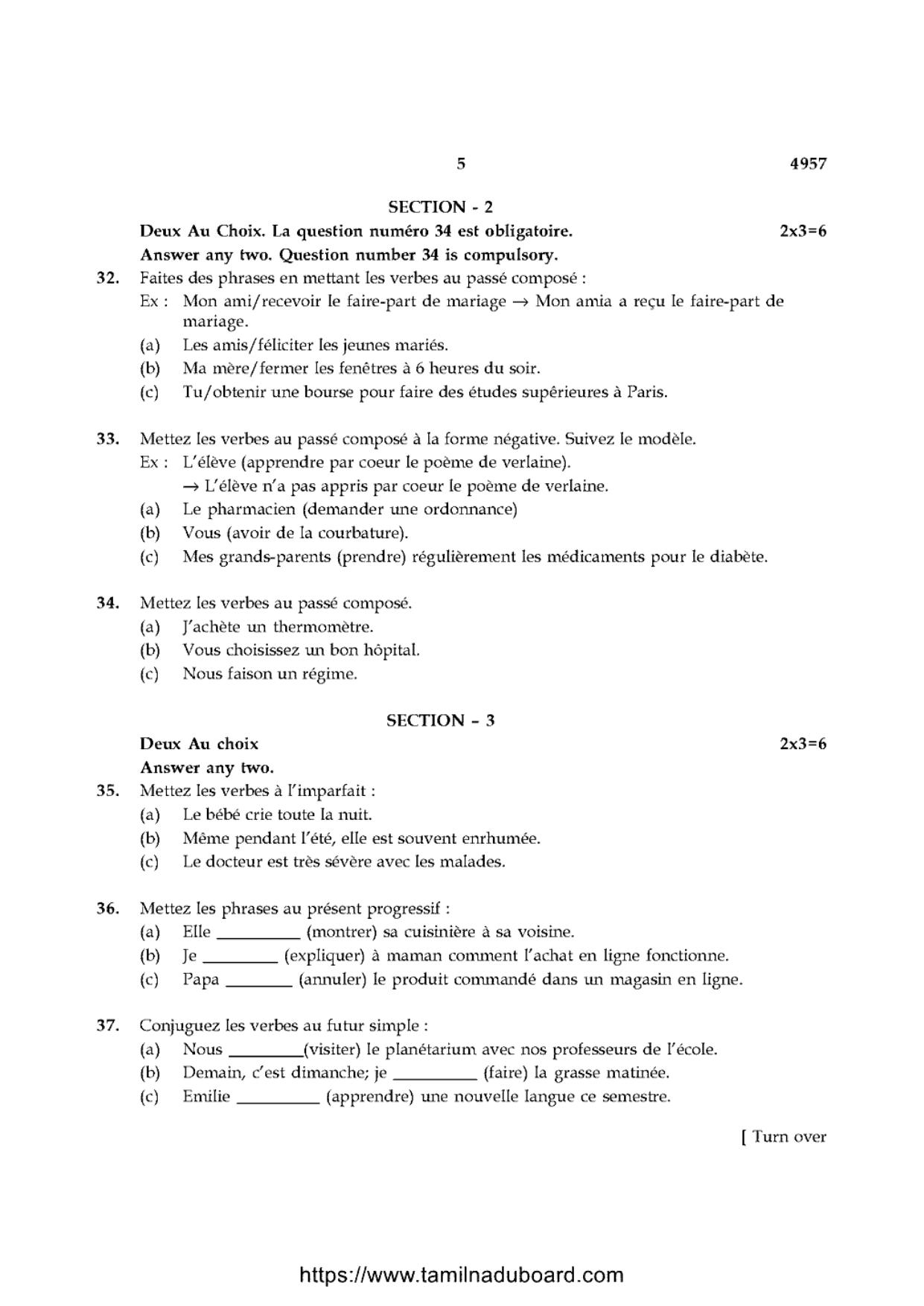 TN Class 10 French-P1-4957 Question Papers 2021 - Page 5