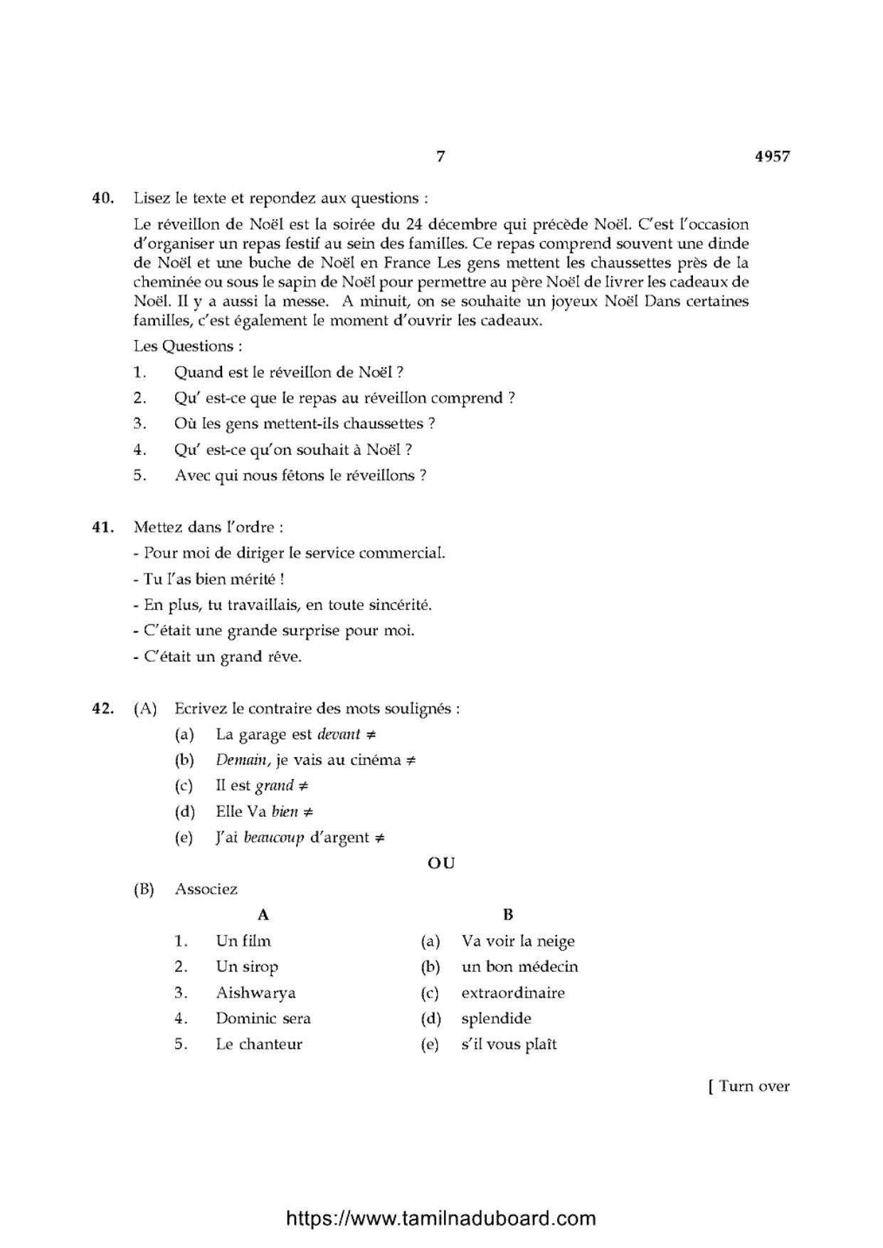 TN Class 10 French-P1-4957 Question Papers 2021 - Page 7