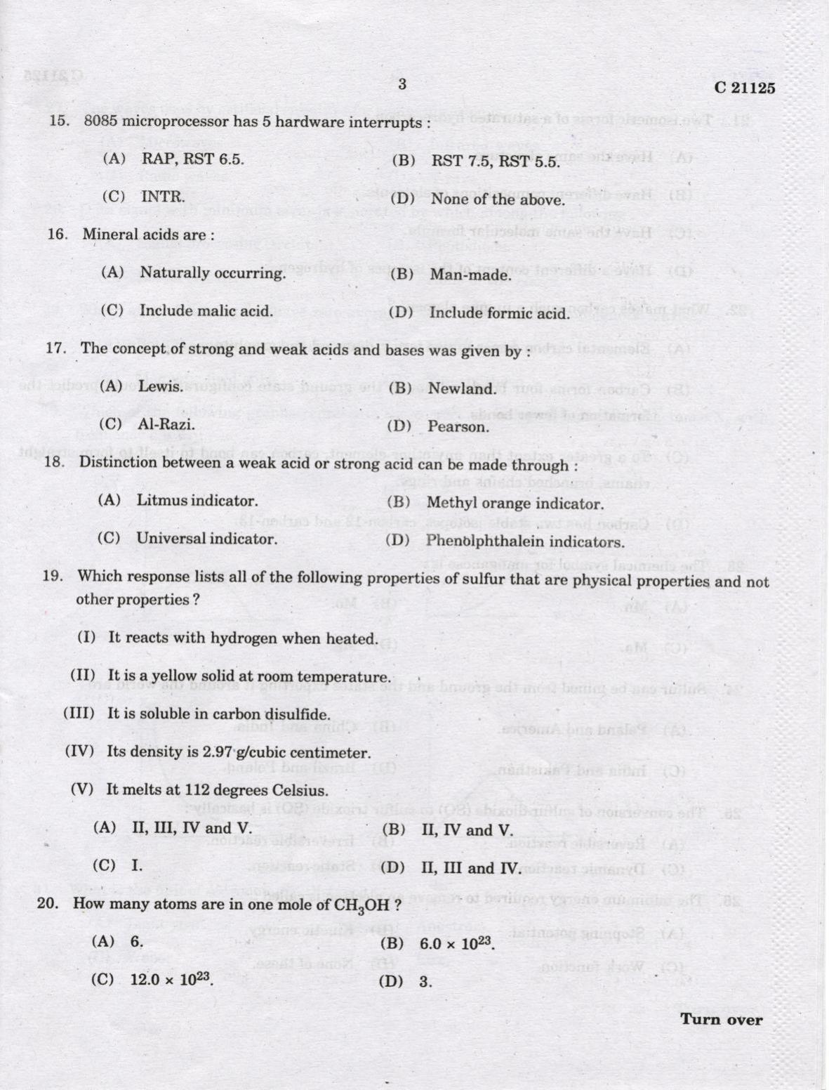 CUCAT 2022 Master of Computer Application (MCA) Question Paper - Page 3