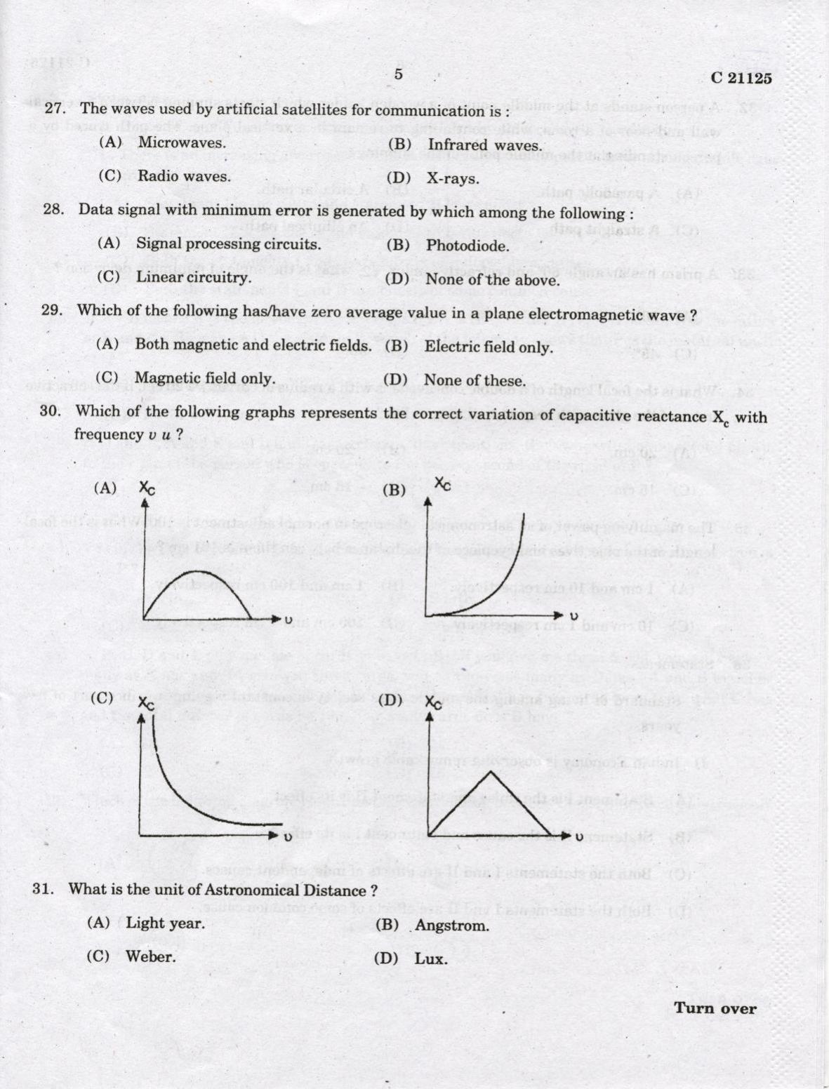 CUCAT 2022 Master of Computer Application (MCA) Question Paper - Page 5
