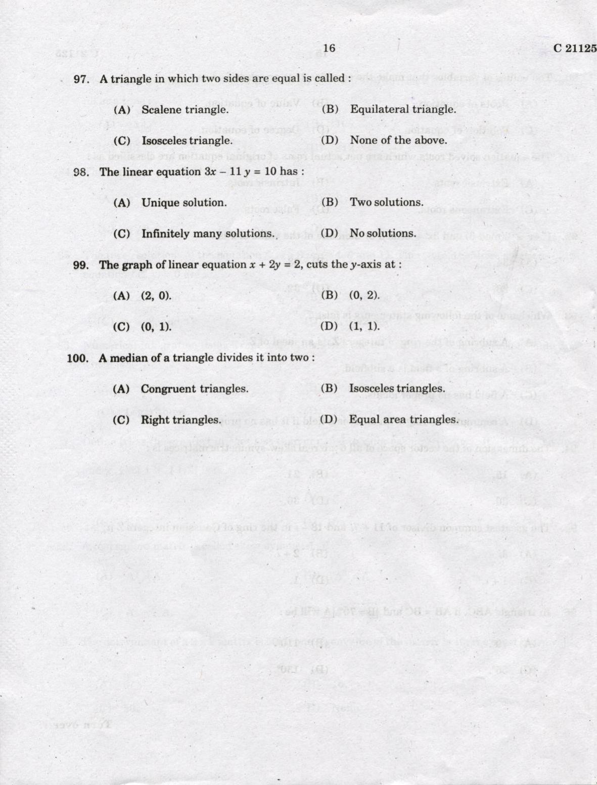 CUCAT 2022 Master of Computer Application (MCA) Question Paper - Page 16