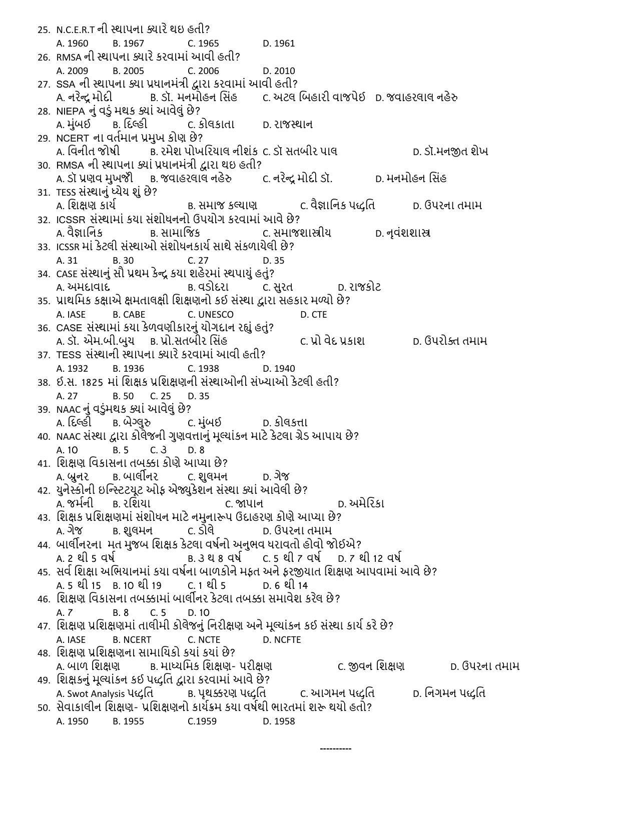 Hemchand North Gujarat University Sample Paper July-Sept 2021: M ED Sem – III  ES – 311 A Educational Administrations  (Old Course) - Page 2