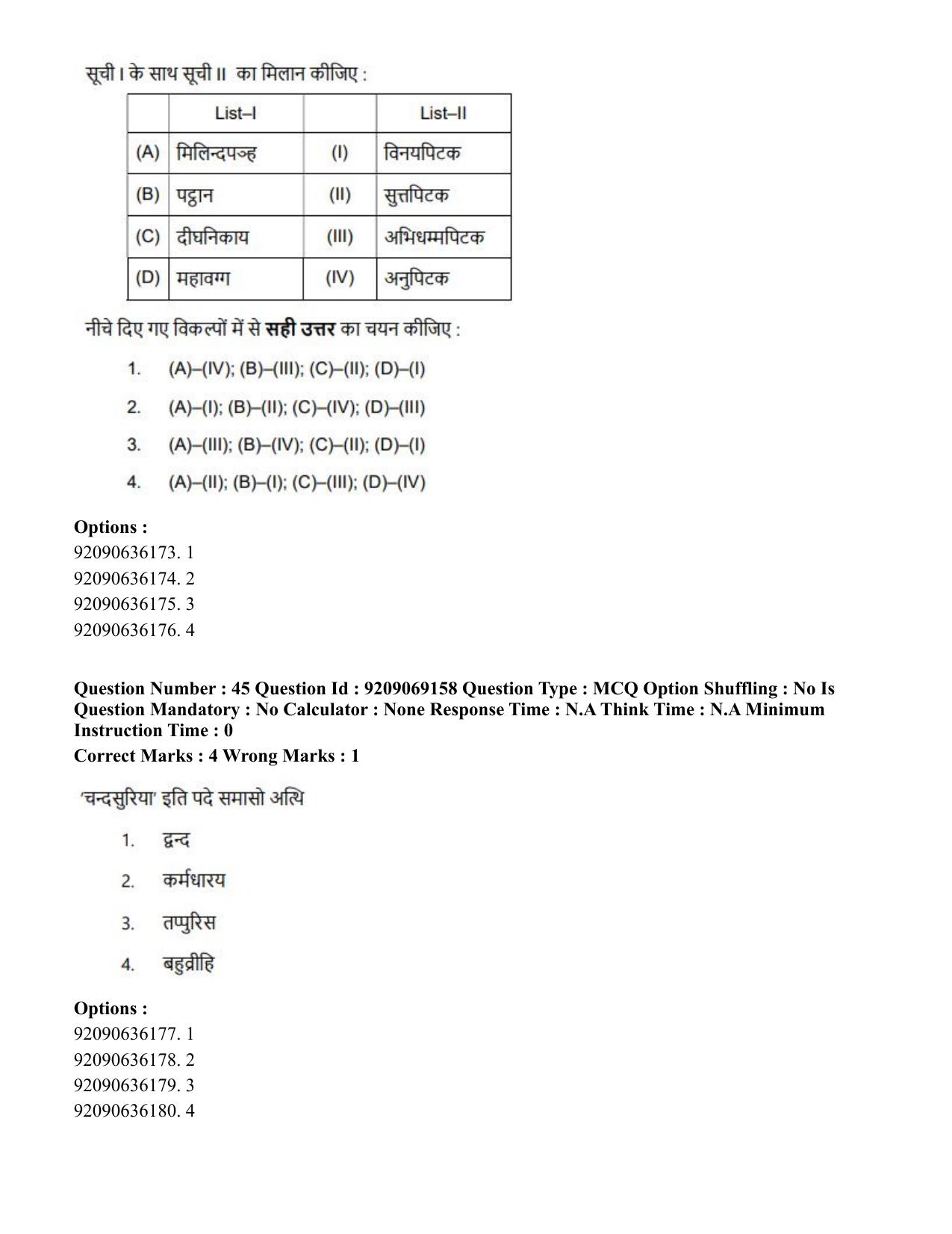 CUET PG 2023: LAQP28 – Pali (Eng.)-Shift 3 (08-06-2023) Question Paper - Page 47