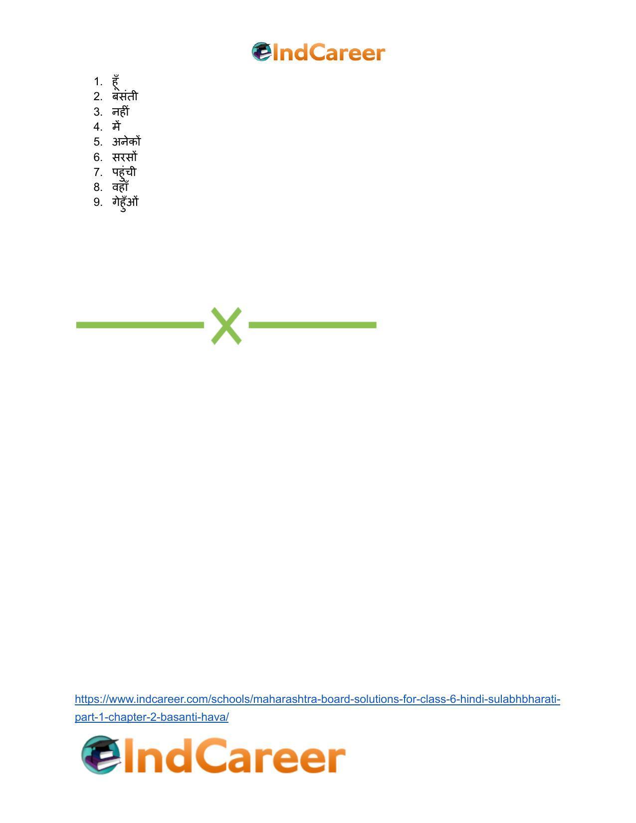 Maharashtra Board Solutions for Class 6- Hindi Sulabhbharati (Part 1): Chapter 2- बसंती हवा - Page 12