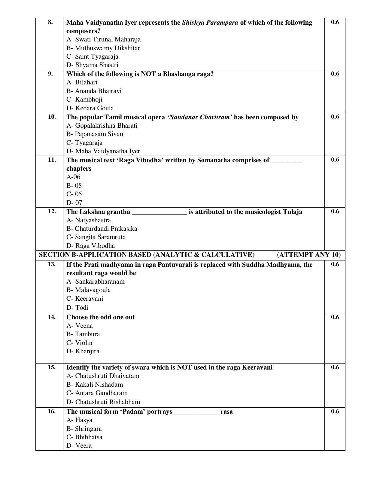 CBSE Class 12th Carnatic Vocal Sample Question Paper 2021-22 - Page 2