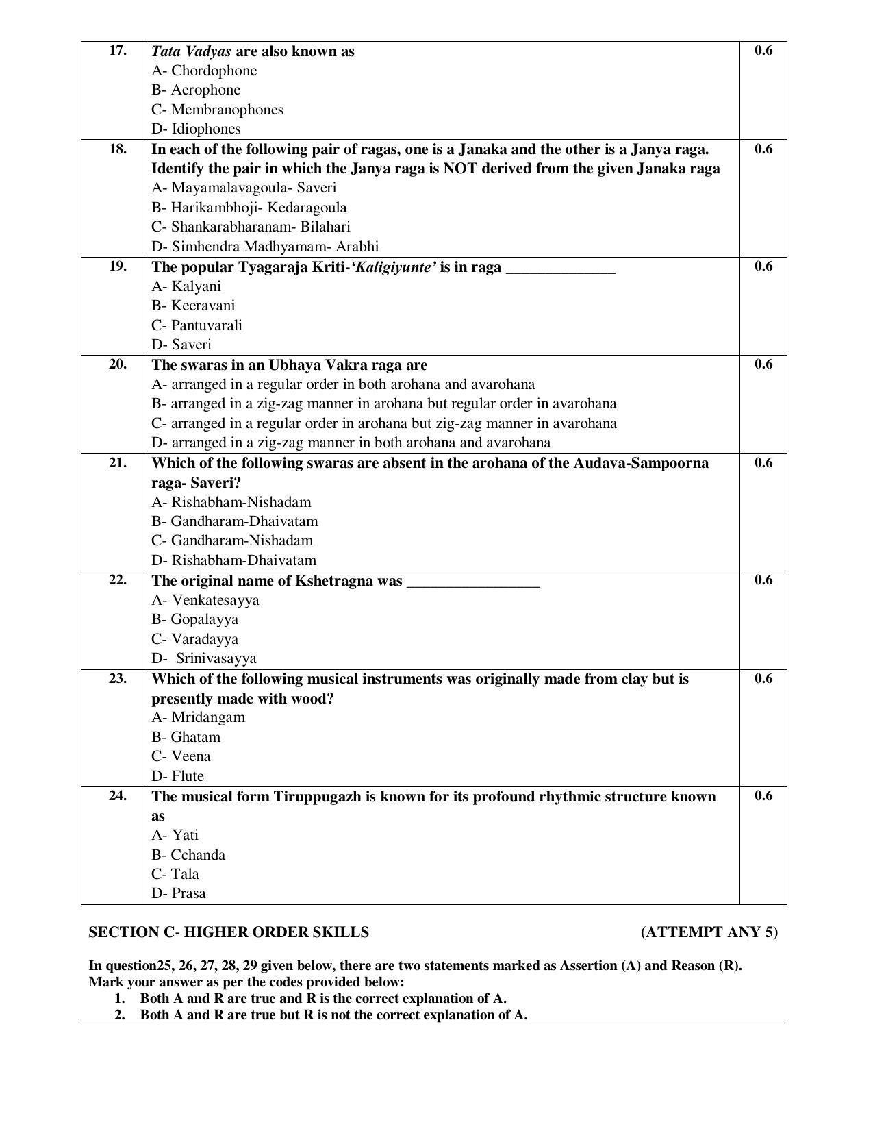 CBSE Class 12th Carnatic Vocal Sample Question Paper 2021-22 - Page 3