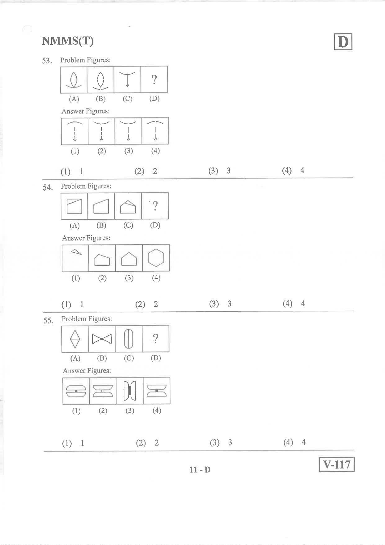 Telugu Medium Nov 2019 (Set D) Class 8 Andhra Pradesh NMMS Question Papers - Page 11