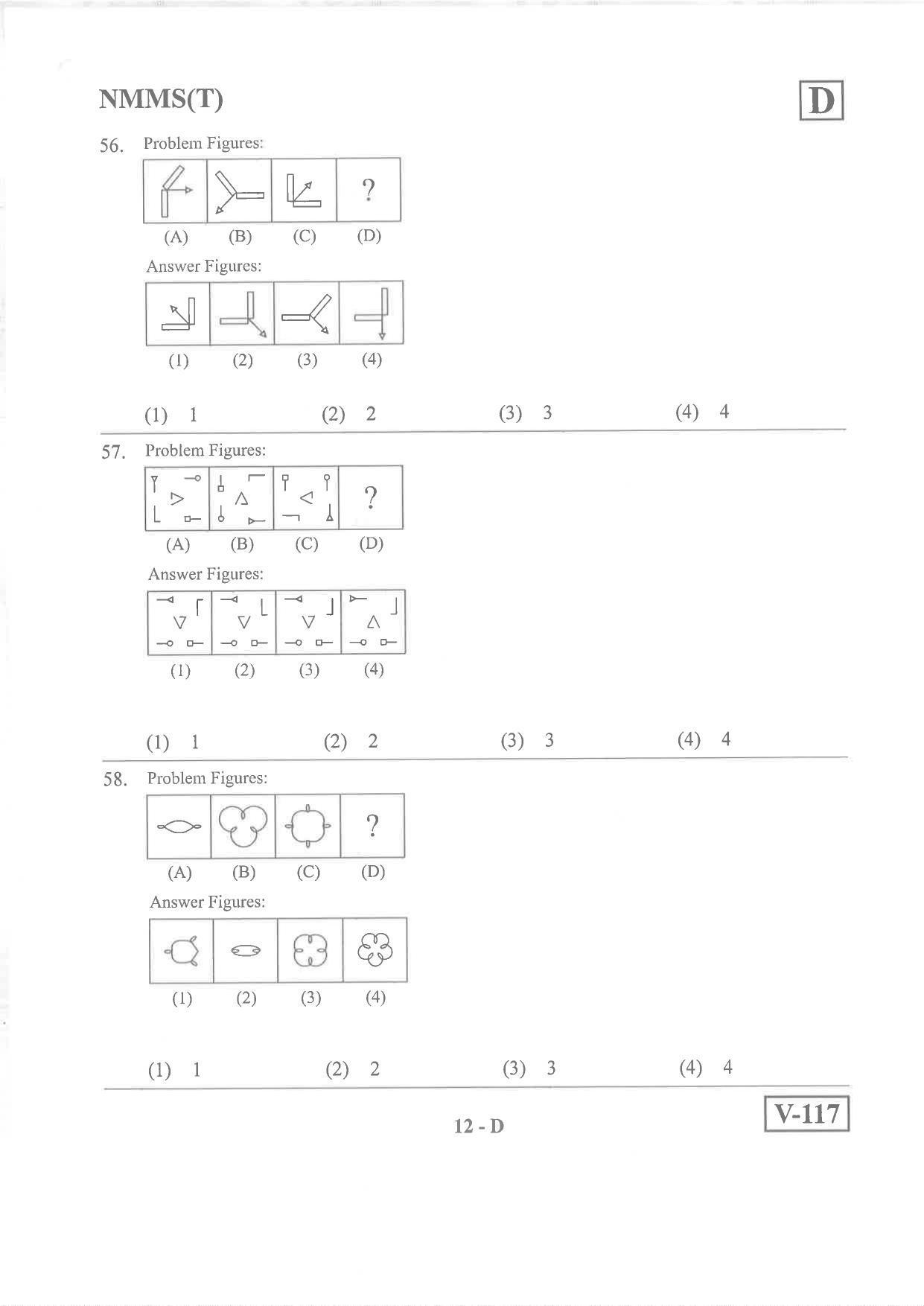 Telugu Medium Nov 2019 (Set D) Class 8 Andhra Pradesh NMMS Question Papers - Page 12