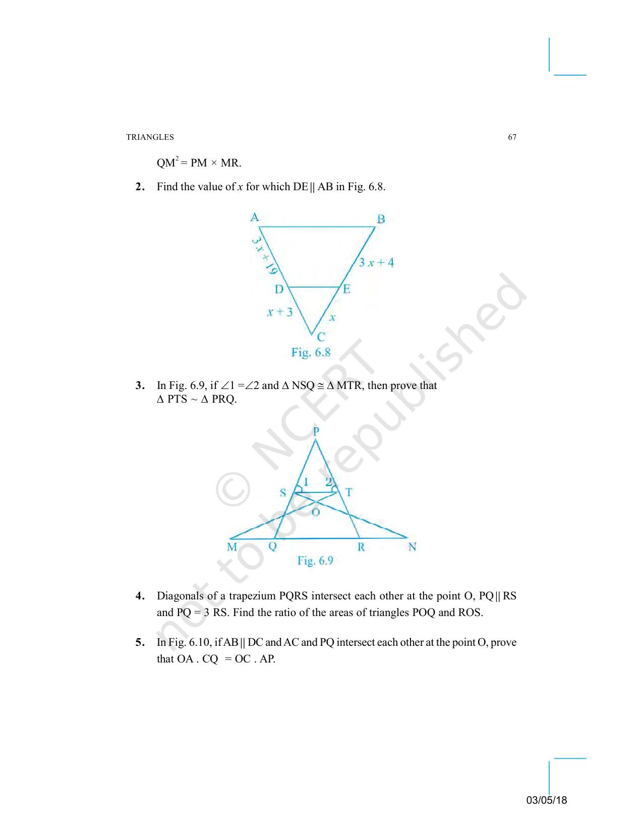 NCERT Exemplar Book for Class 10 Maths: Chapter 6 Triangles - Page 9