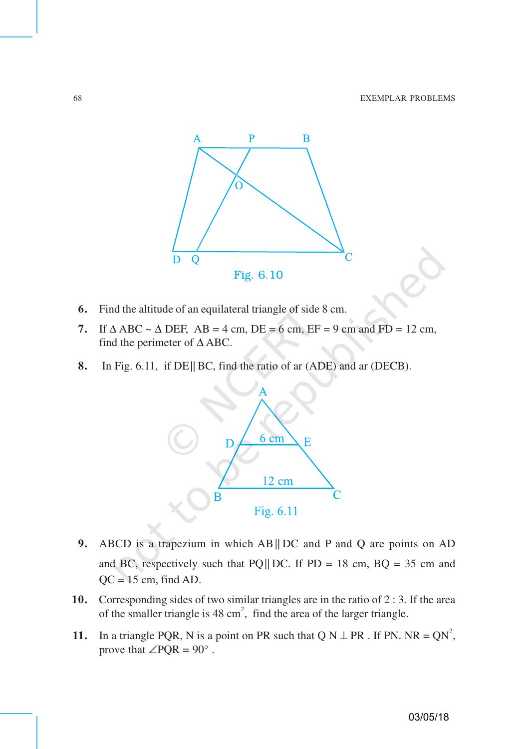 NCERT Exemplar Book for Class 10 Maths: Chapter 6 Triangles - Page 10