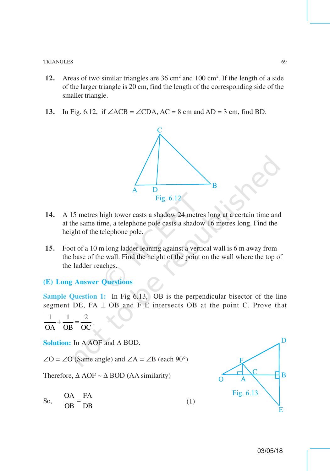 NCERT Exemplar Book for Class 10 Maths: Chapter 6 Triangles - Page 11