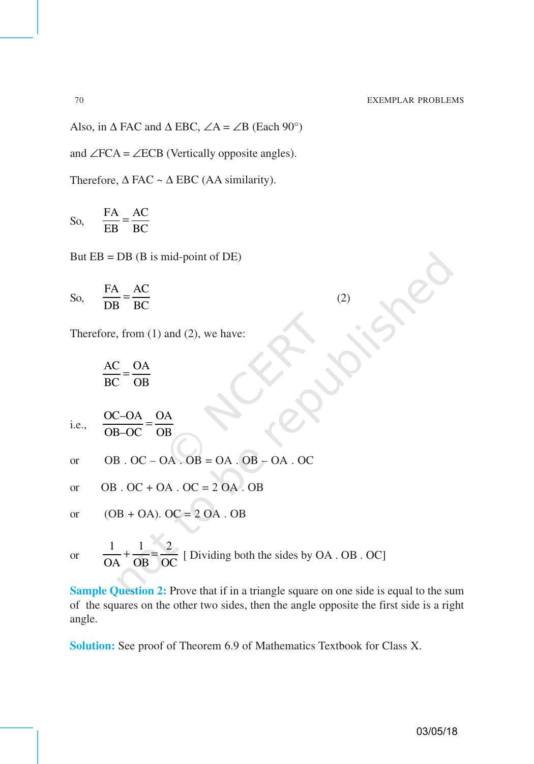 NCERT Exemplar Book for Class 10 Maths: Chapter 6 Triangles - Page 12
