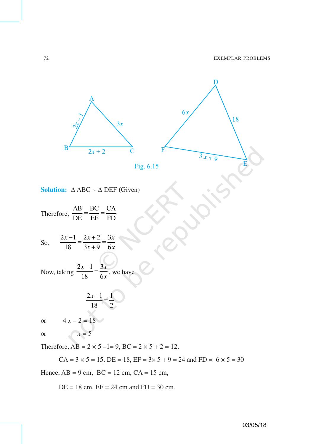 NCERT Exemplar Book for Class 10 Maths: Chapter 6 Triangles - Page 14