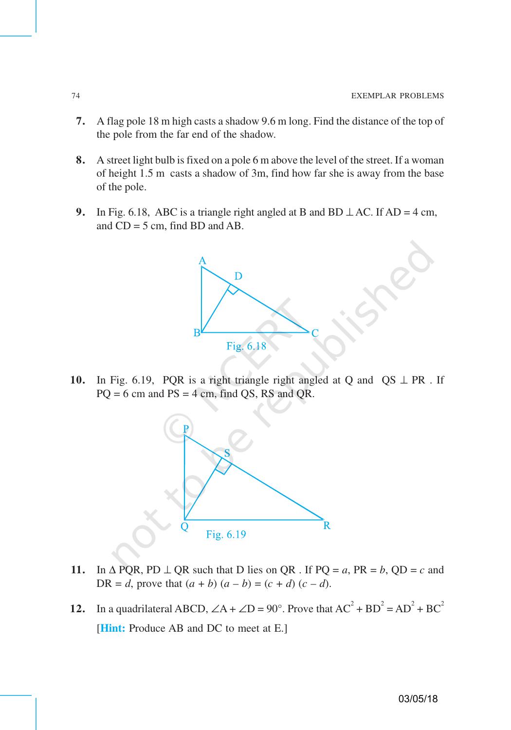 NCERT Exemplar Book for Class 10 Maths: Chapter 6 Triangles - Page 16