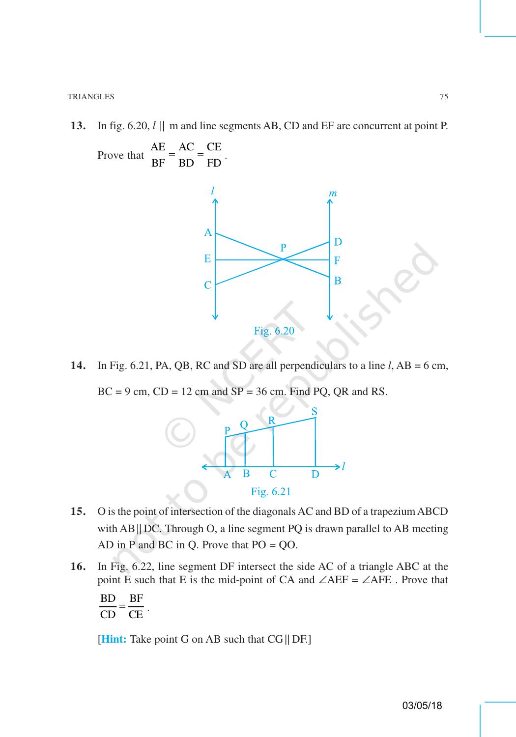 NCERT Exemplar Book for Class 10 Maths: Chapter 6 Triangles - Page 17