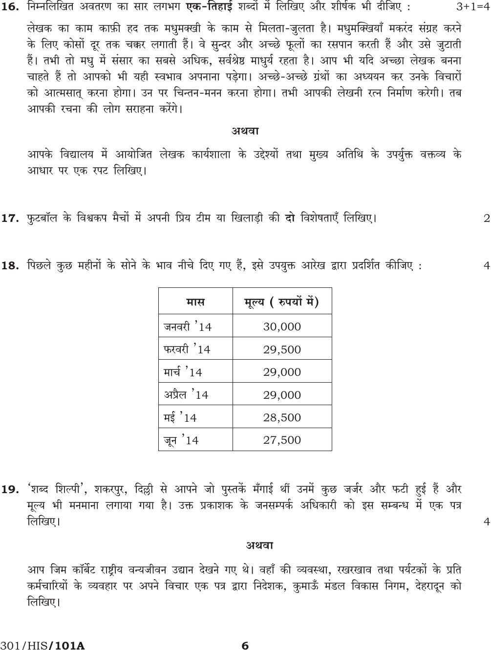 NIOS April 2015 Class 12 Hindi Question Paper - Page 6