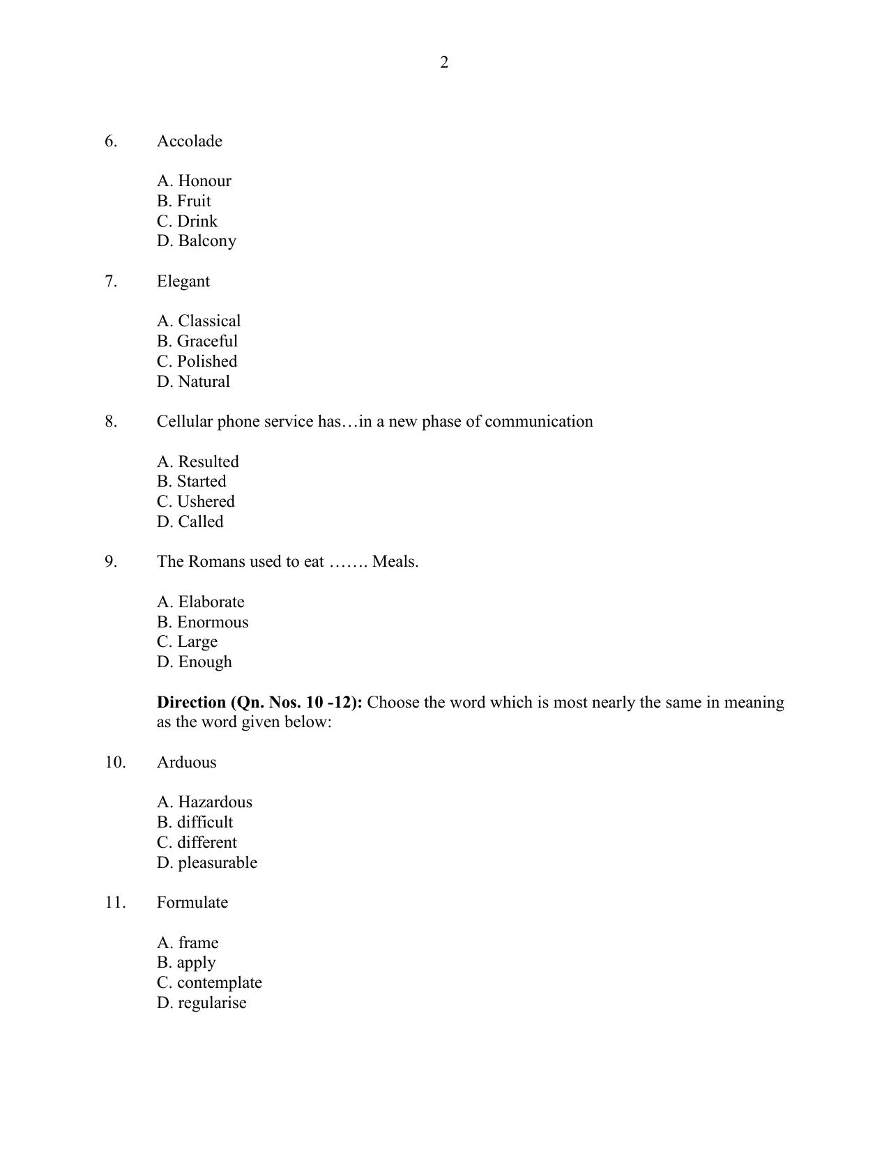 CUSAT CAT 2016 MIP PhD Question Paper - Page 2
