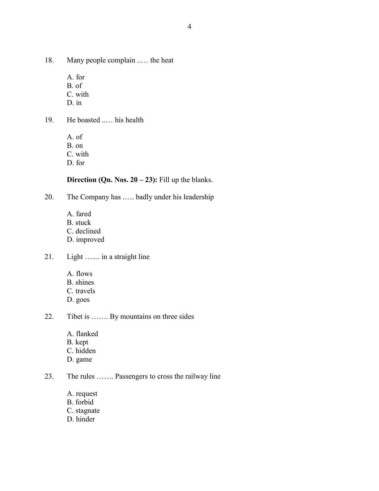 CUSAT CAT 2016 MIP PhD Question Paper - Page 4