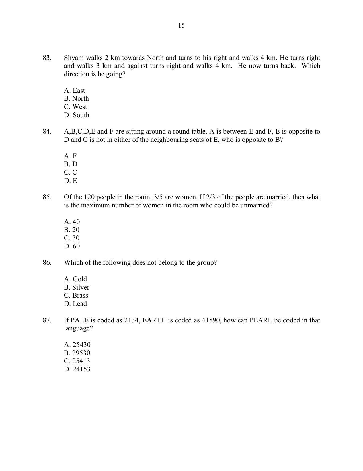 CUSAT CAT 2016 MIP PhD Question Paper - Page 15