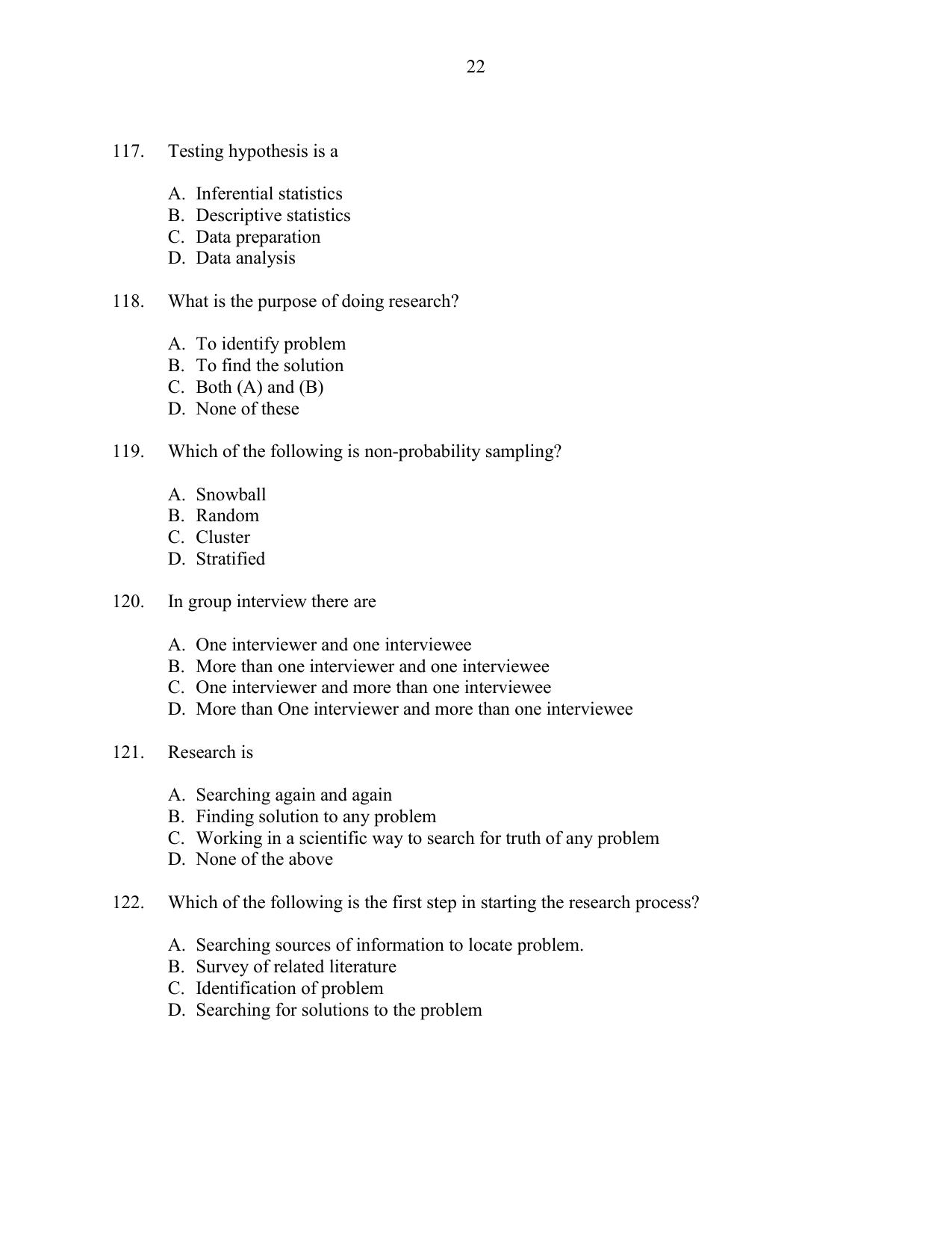CUSAT CAT 2016 MIP PhD Question Paper - Page 22