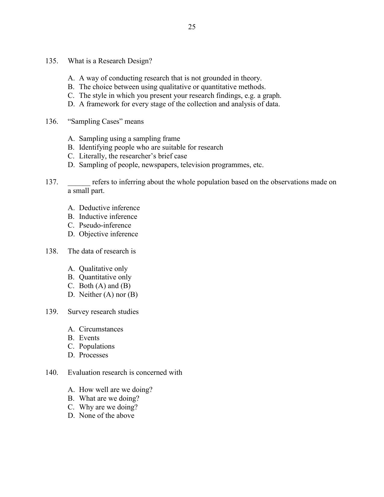 CUSAT CAT 2016 MIP PhD Question Paper - Page 25
