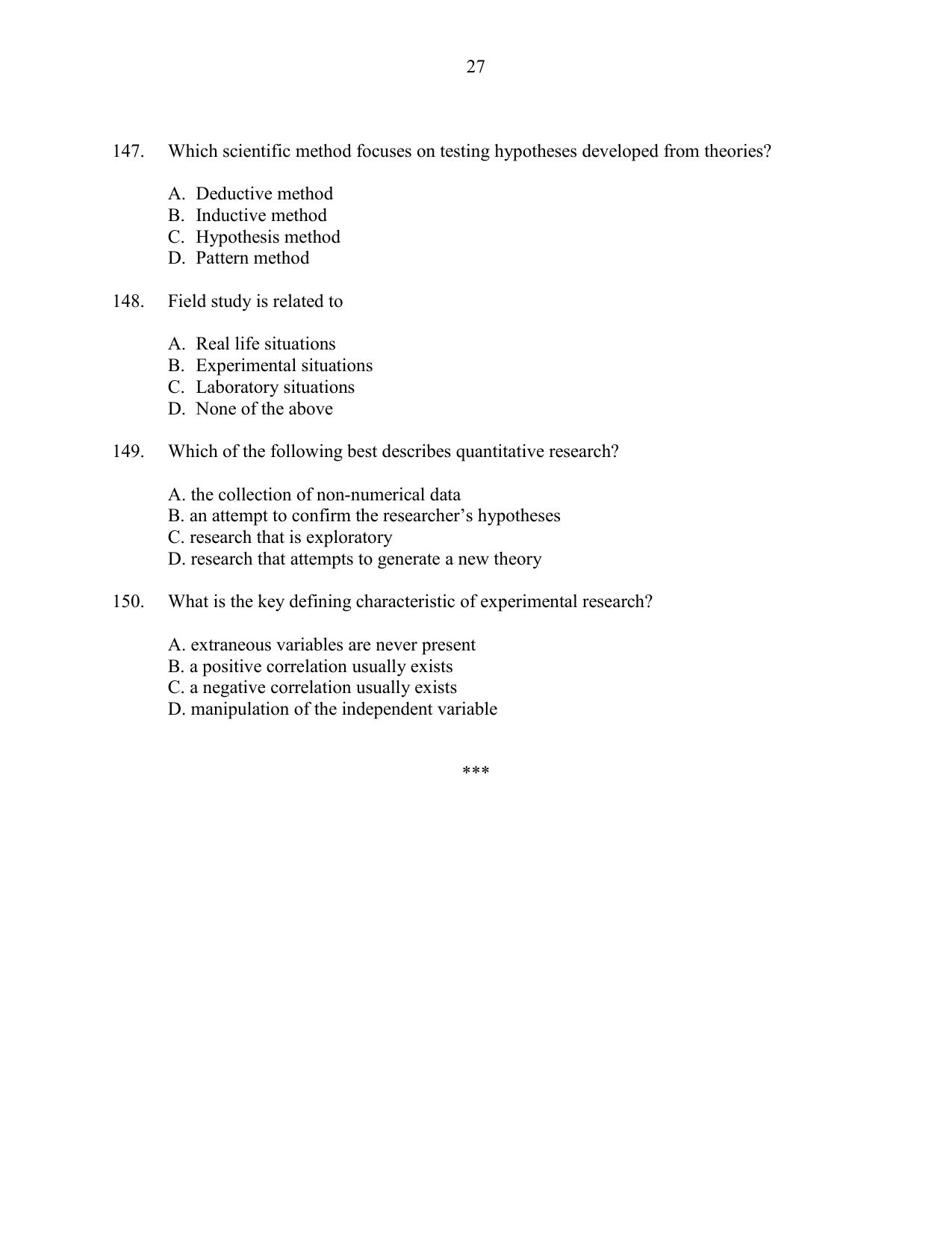 CUSAT CAT 2016 MIP PhD Question Paper - Page 27