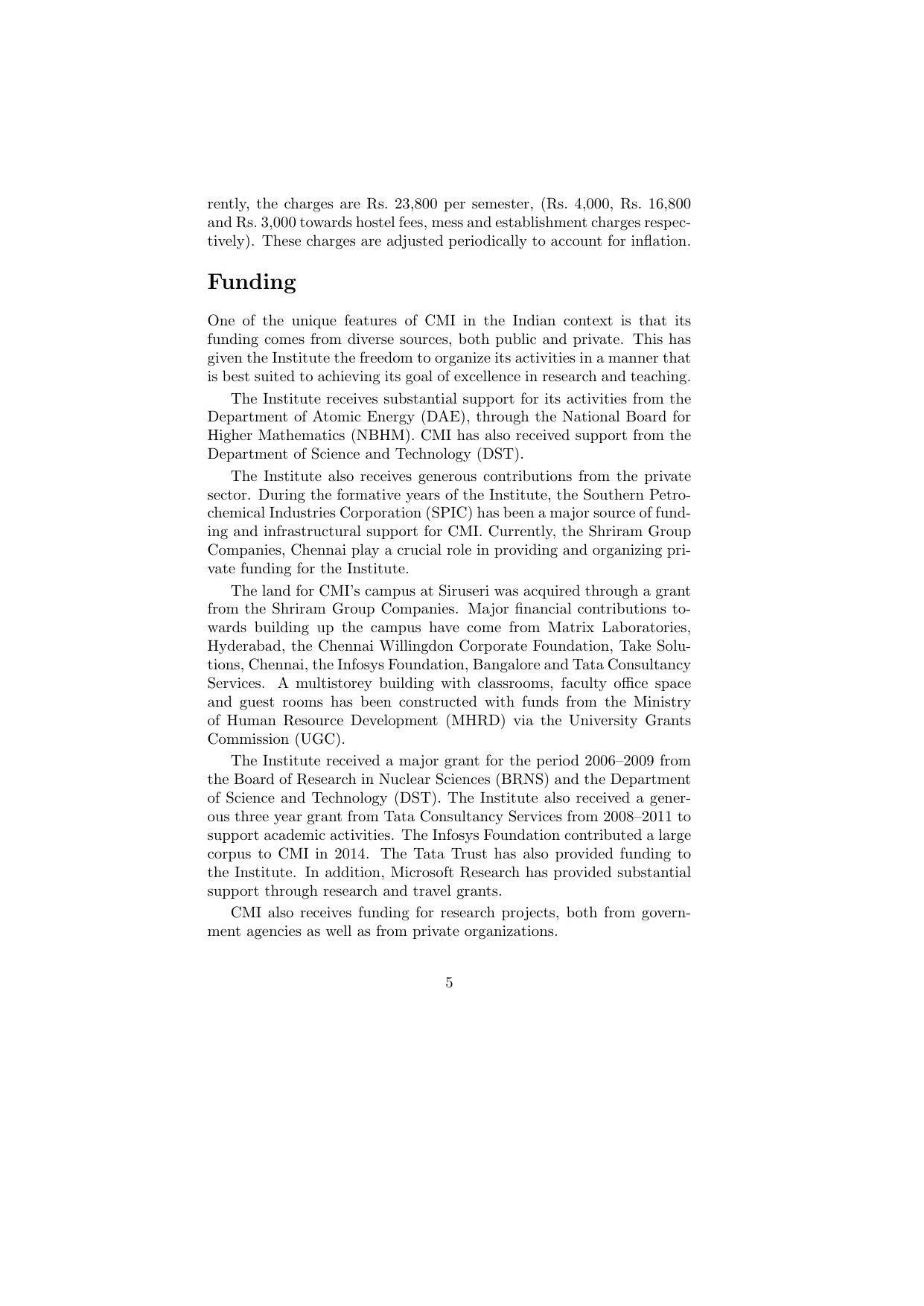 Chennai Mathematical Institute, Siruseri Information Brochure, 2022–2023 - Page 6