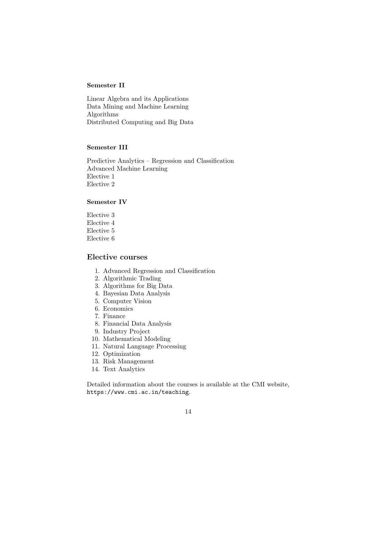 Chennai Mathematical Institute, Siruseri Information Brochure, 2022–2023 - Page 15
