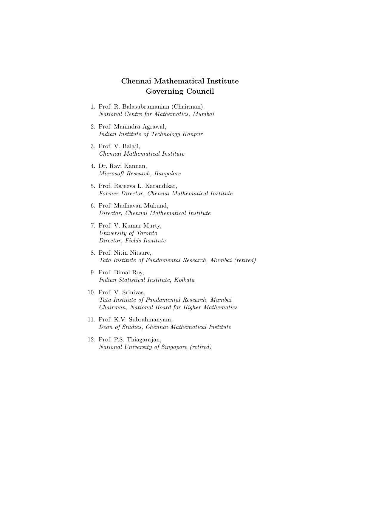 Chennai Mathematical Institute, Siruseri Information Brochure, 2022–2023 - Page 18