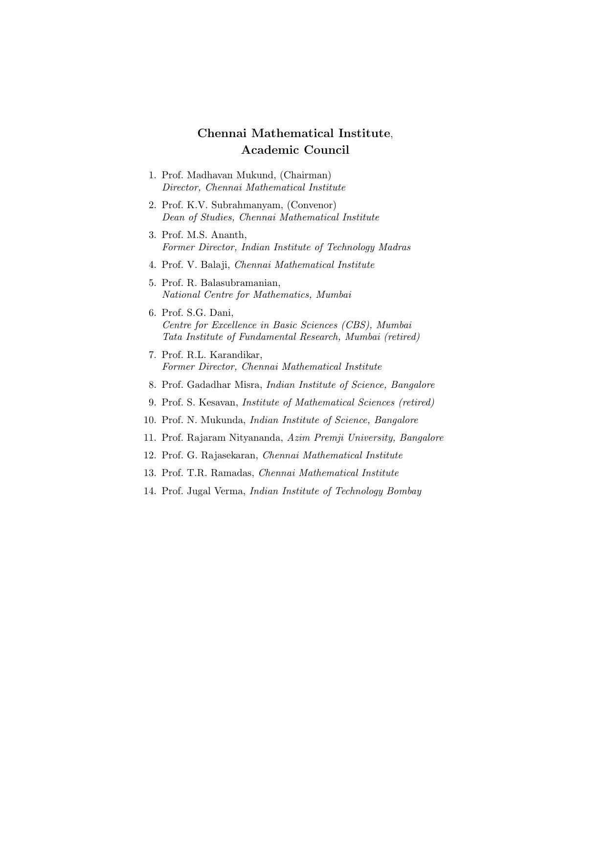 Chennai Mathematical Institute, Siruseri Information Brochure, 2022–2023 - Page 19