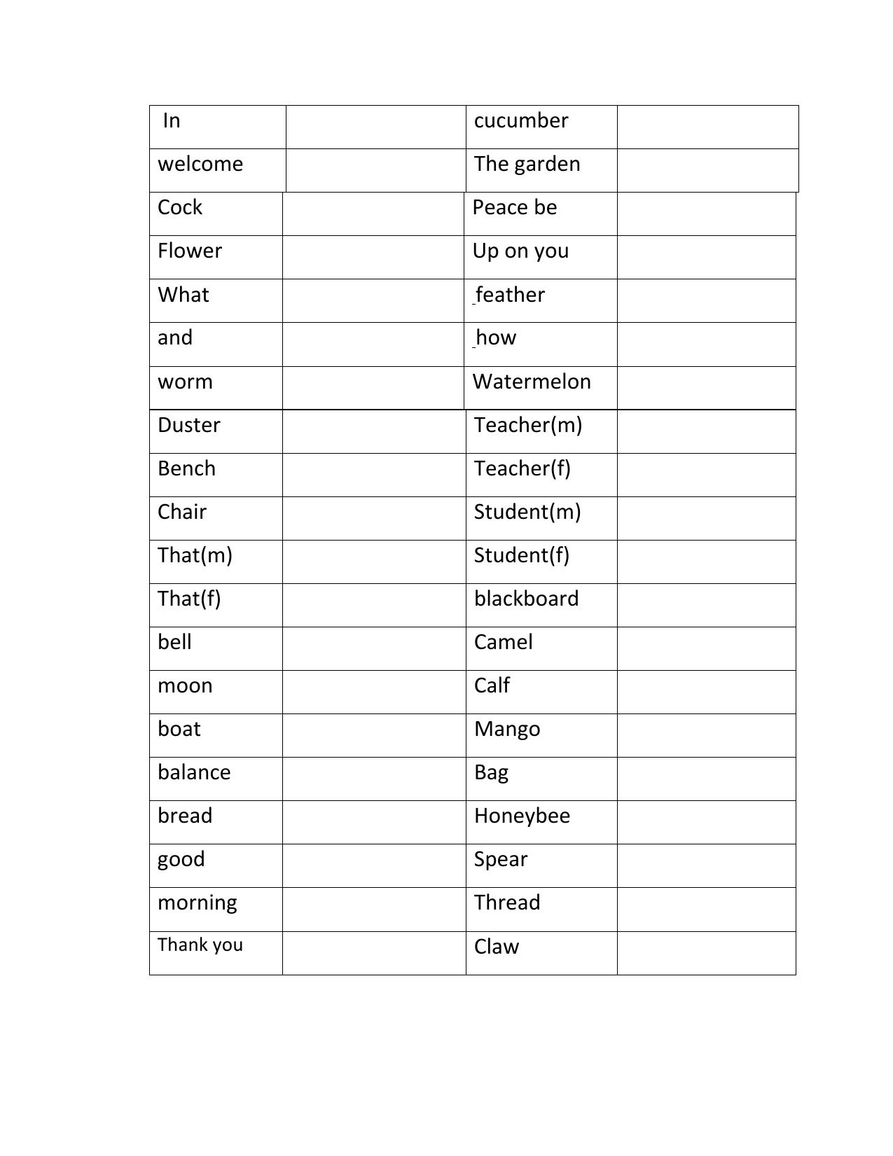 Worksheet for Class 4 Arabic Assignment 2 - Page 5