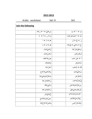 Worksheet for Class 4 Arabic Assignment 2