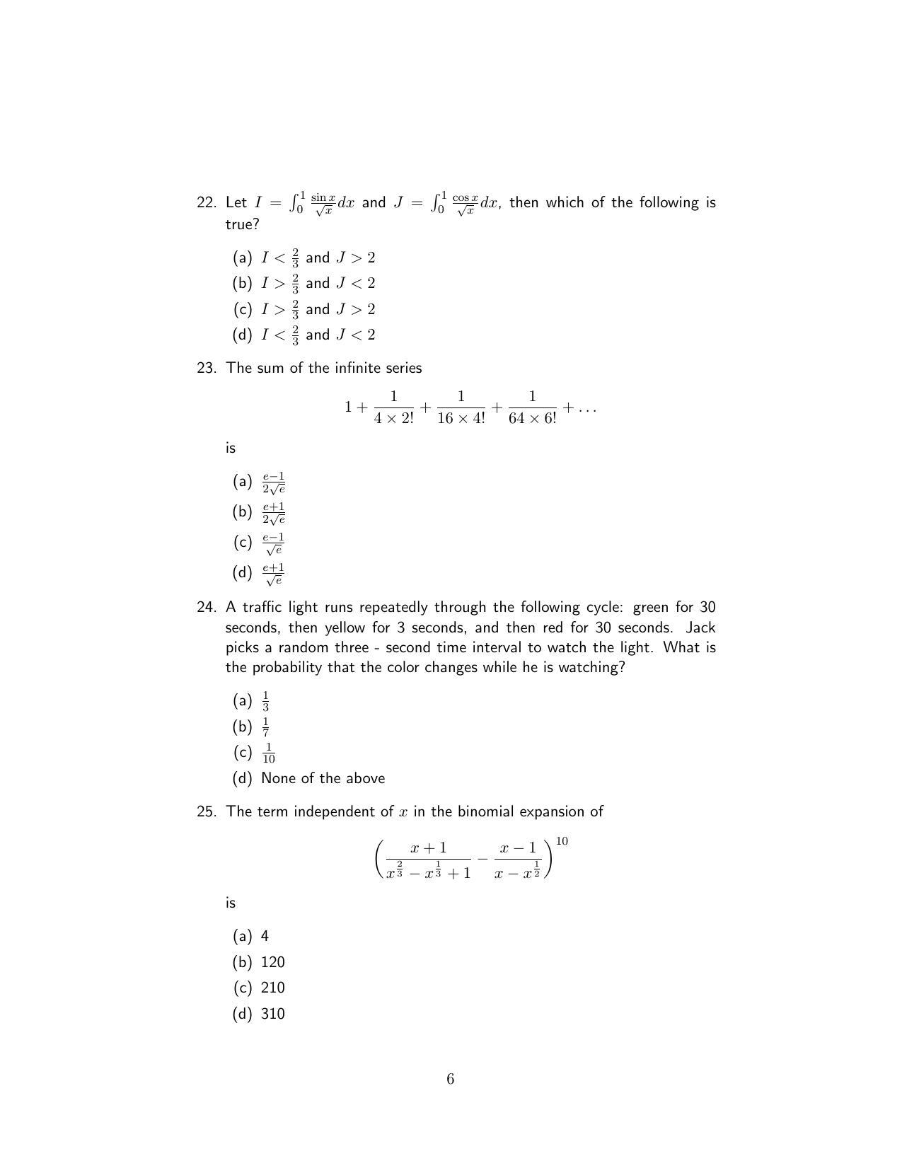 ISI Admission Test M.S.(QMS) QMA 2018 Sample Paper - Page 6