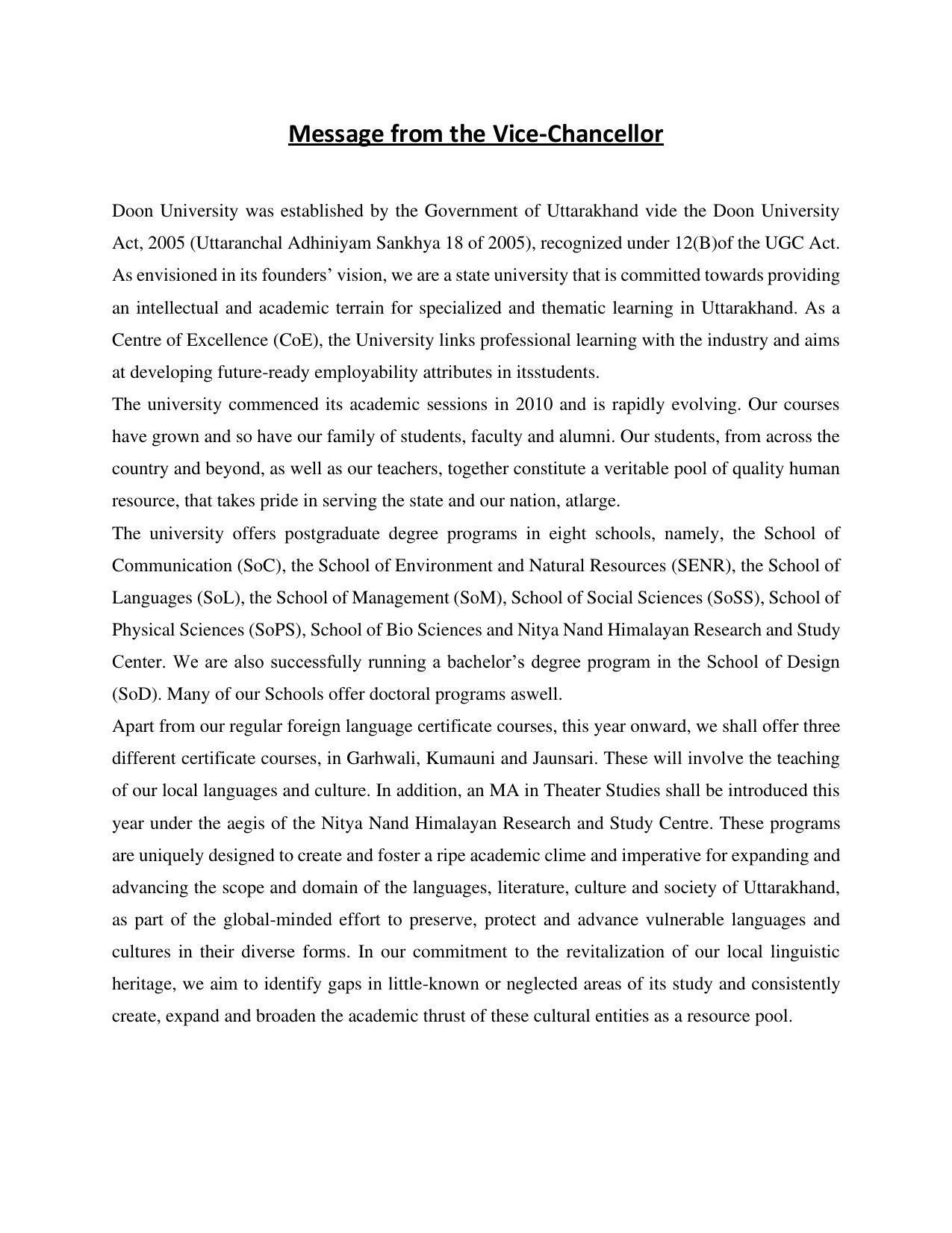 Doon University, Dehradun Prospectus 2021-22 - Page 3