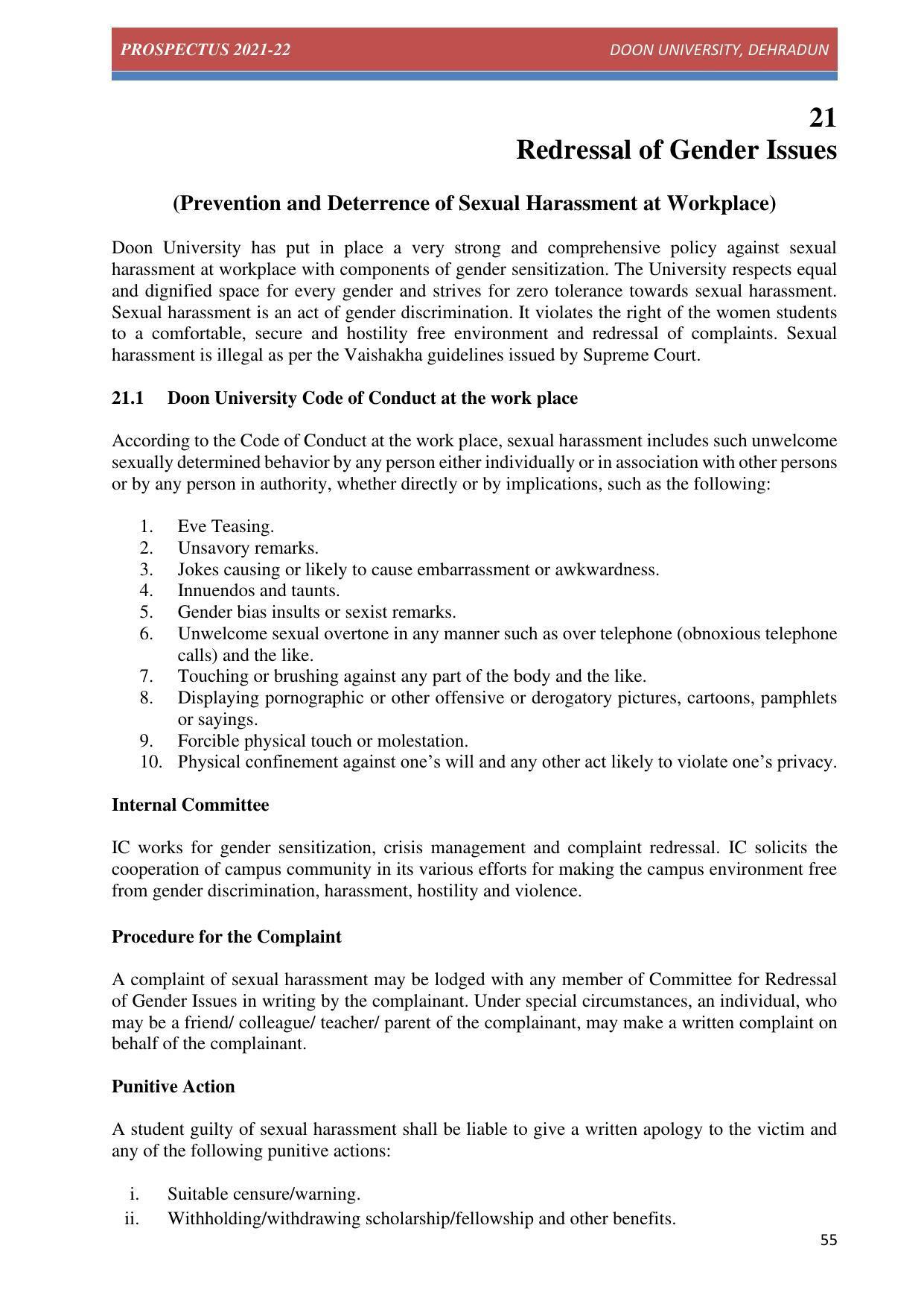 Doon University, Dehradun Prospectus 2021-22 - Page 55