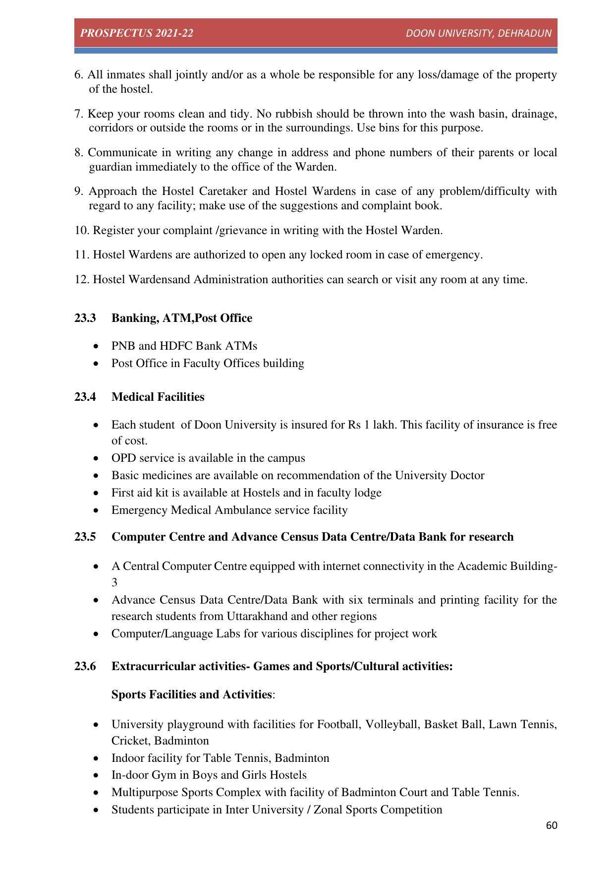 Doon University, Dehradun Prospectus 2021-22 - Page 60