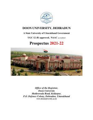 Doon University, Dehradun Prospectus 2021-22