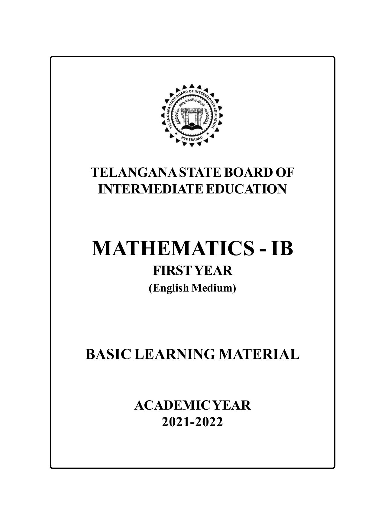 TS SCERT Inter 1st Year Maths IB Path 1 (Telugu Medium) Text Book - Page 2