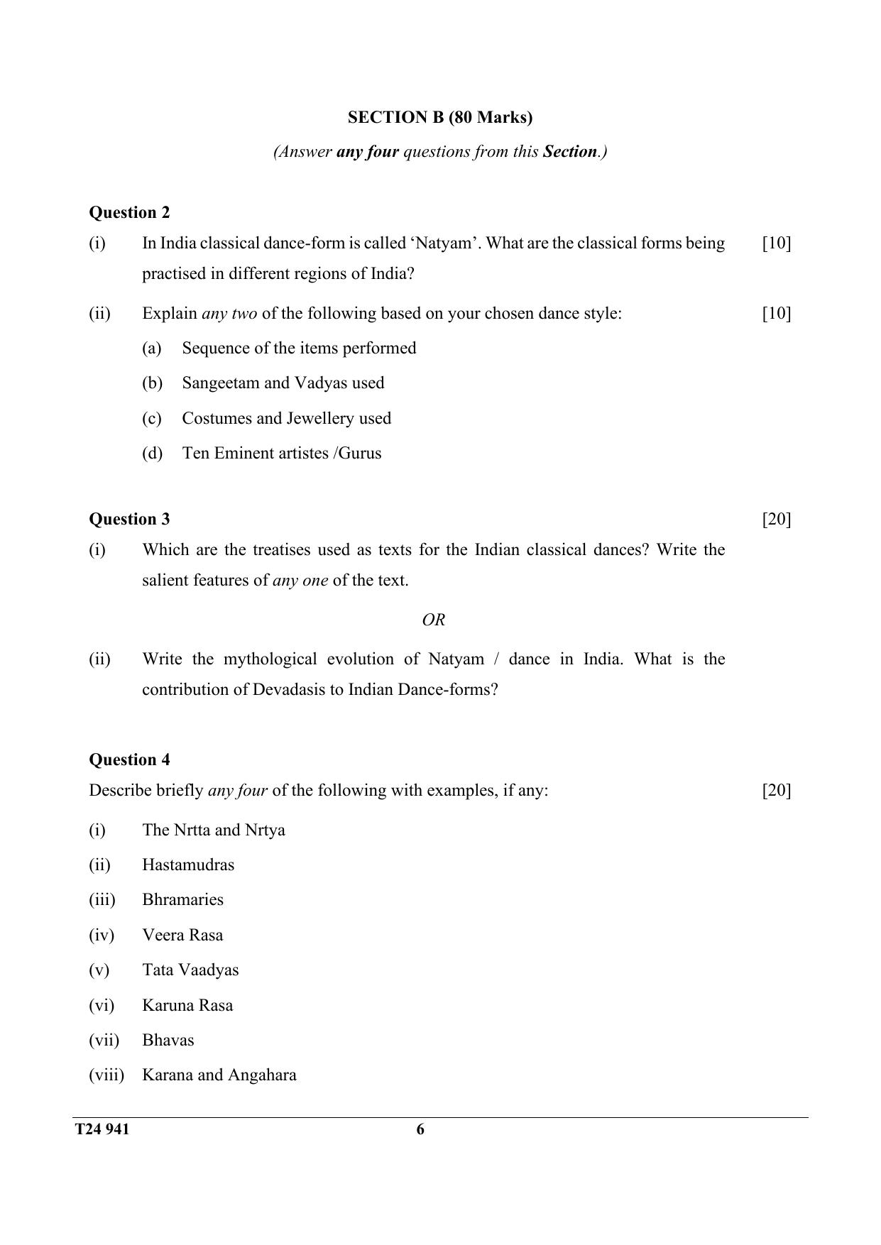 ICSE Class 10 INDIAN DANCE 2024 Question Paper - Page 6