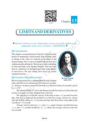 NCERT Book for Class 11 Maths Chapter 13 Limits and Derivatives