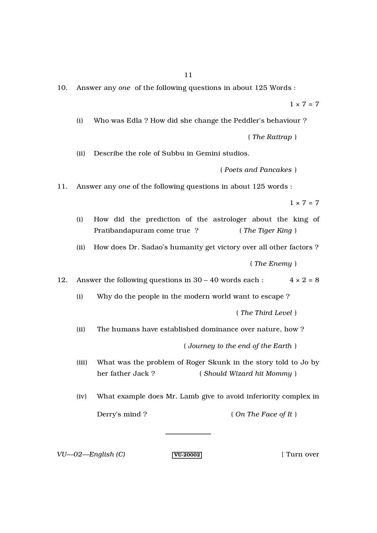 RBSE 2013 English (SUPPLEMENTARY) Varishtha Upadhyay Question Paper - Page 11
