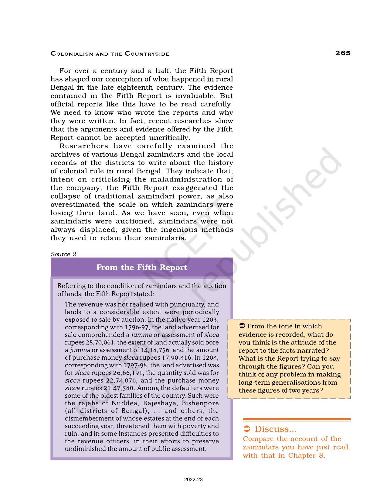 NCERT Book for Class 12 History (Part-II) Chapter 10 Colonialism and the Countryside - Page 9