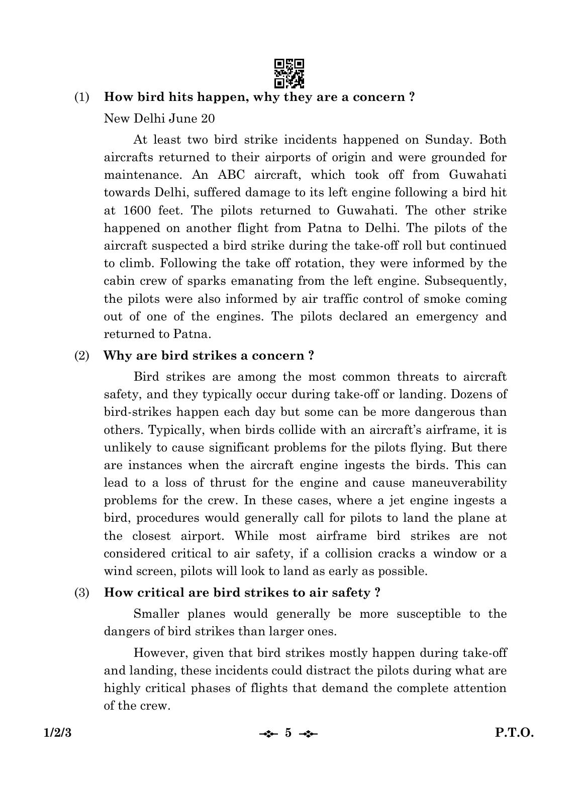 CBSE Class 12 1-2-3 English Core 2023 Question Paper - Page 5