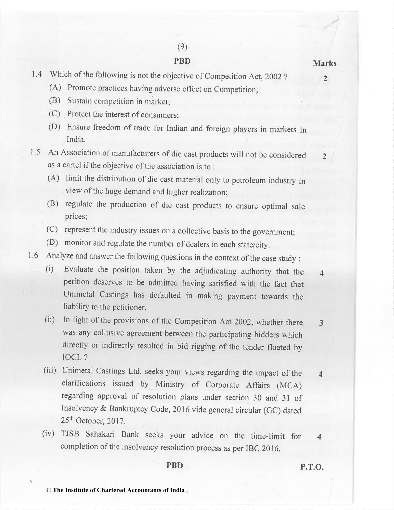 CA Final Jan 2021 Question Paper - Paper 6D – Economic Laws - Page 9