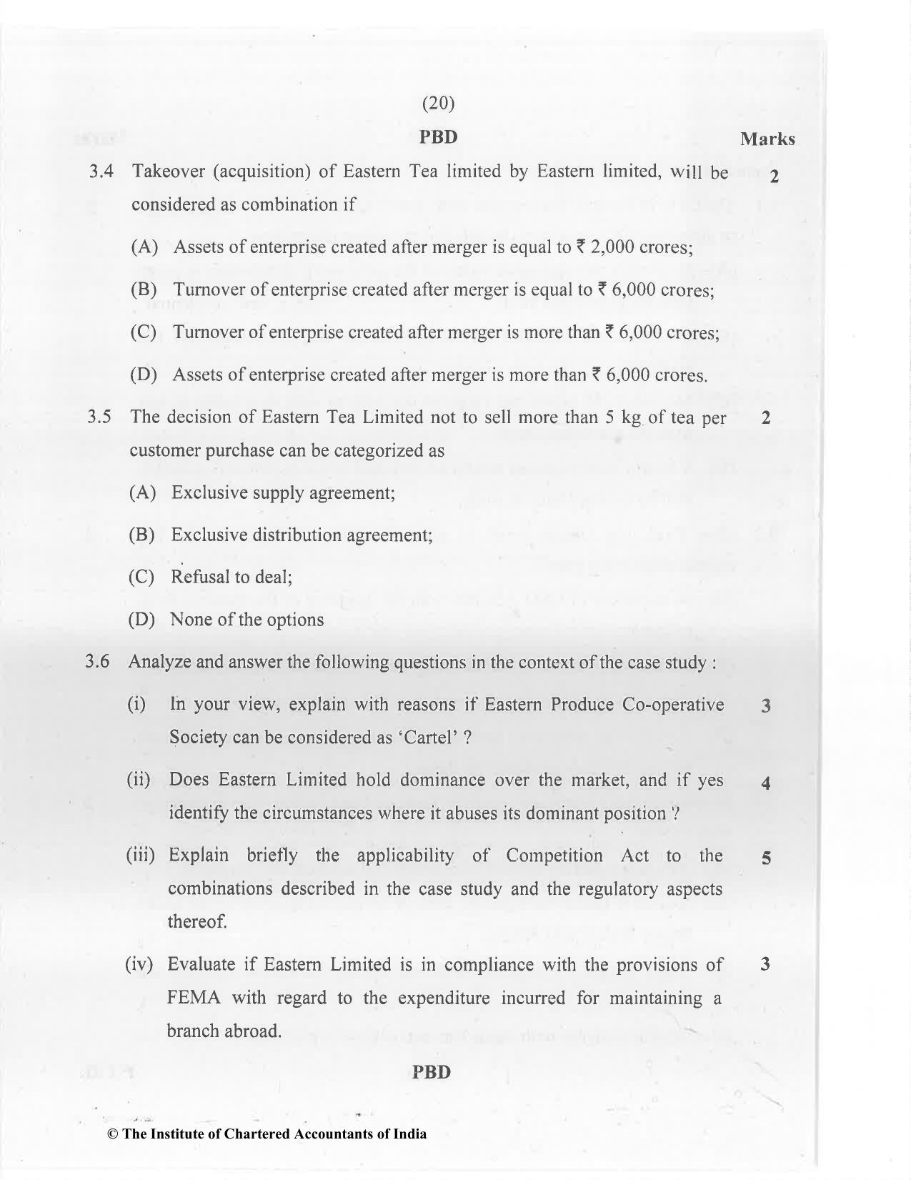 CA Final Jan 2021 Question Paper - Paper 6D – Economic Laws - Page 20
