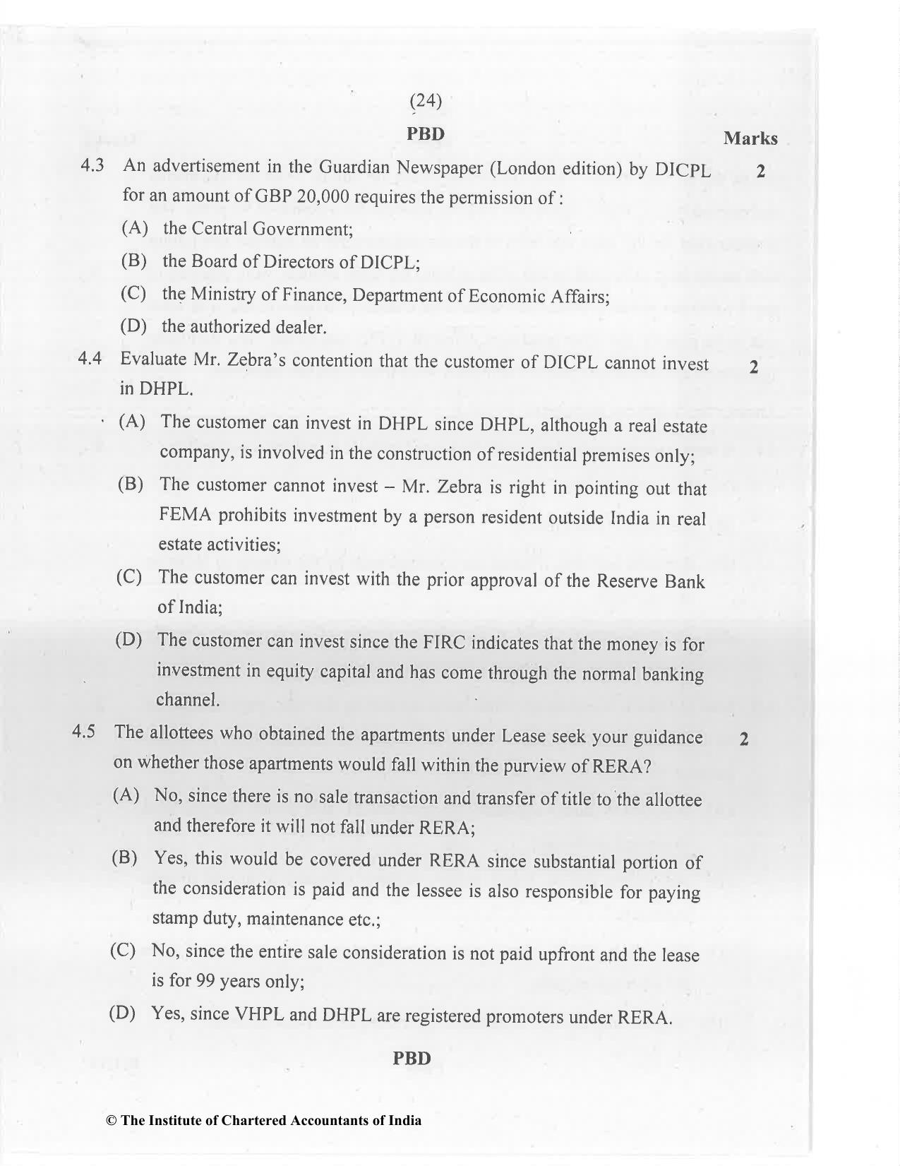 CA Final Jan 2021 Question Paper - Paper 6D – Economic Laws - Page 24