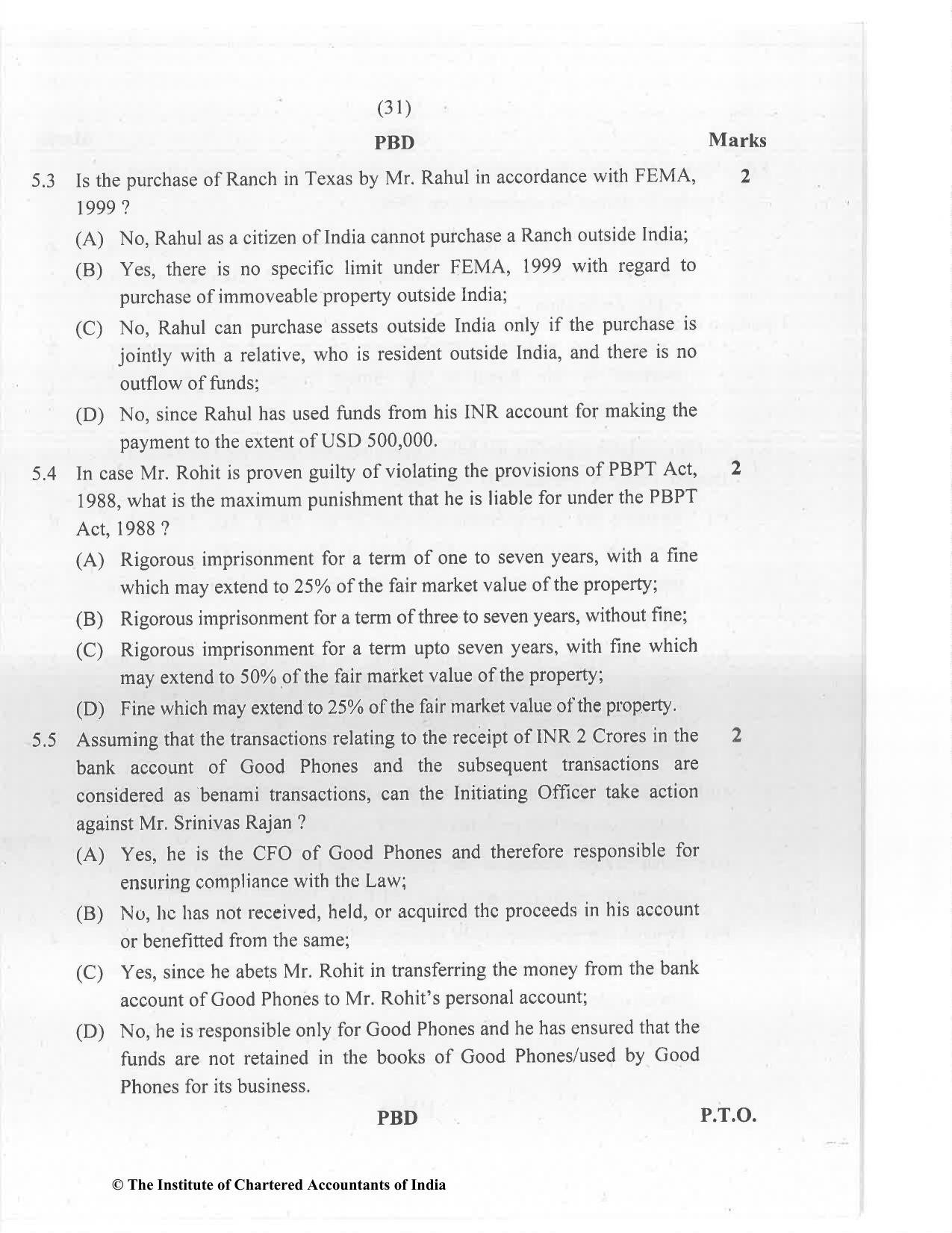 CA Final Jan 2021 Question Paper - Paper 6D – Economic Laws - Page 31