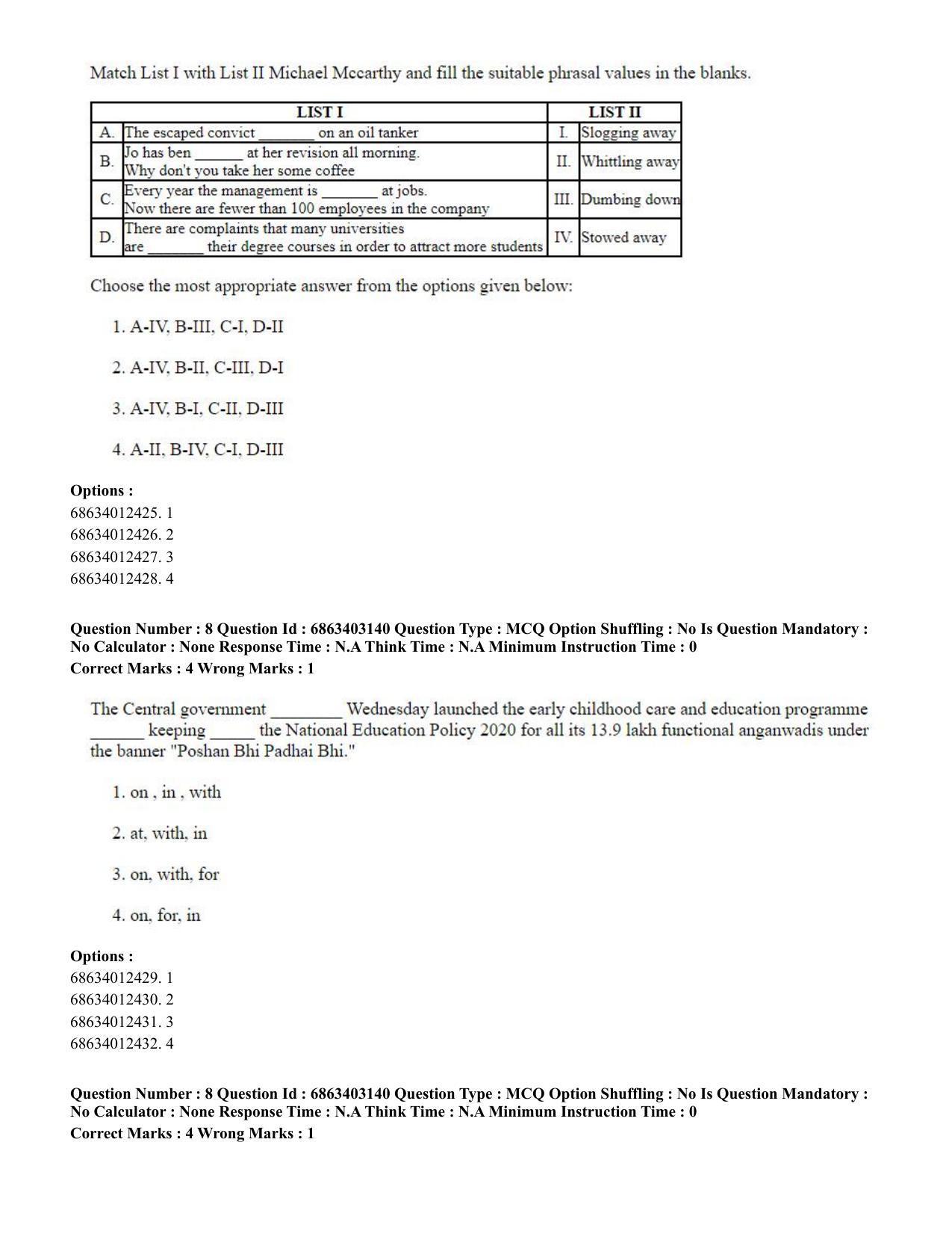 CUET PG 2023: MTQP09 – Nanoelectronics/Material Science (Eng.) - Shift 2 (5-06-2023) Question Paper - Page 11