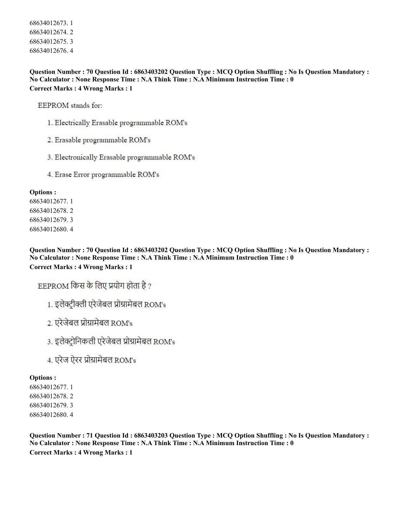 CUET PG 2023: MTQP09 – Nanoelectronics/Material Science (Eng.) - Shift 2 (5-06-2023) Question Paper - Page 73